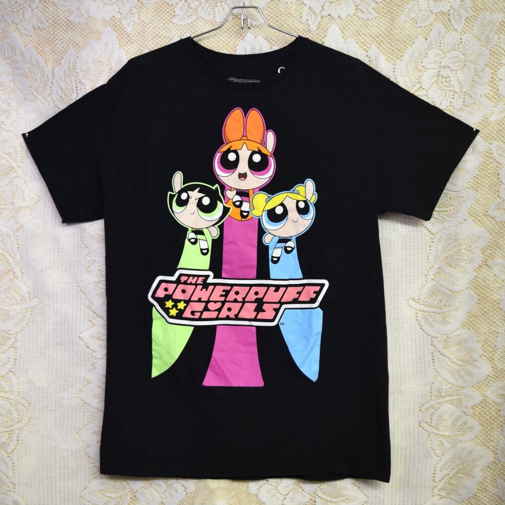 The Powerpuff Girls Womens T Shirt Size Medium 100% Cotton Graphic Decal Cartoon